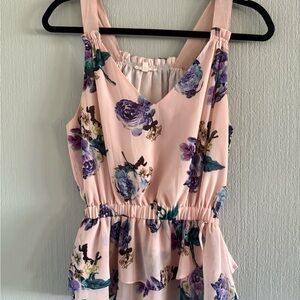 Under Skies Pink Ruffled Top